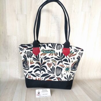 sac en jean recyclé "chat"